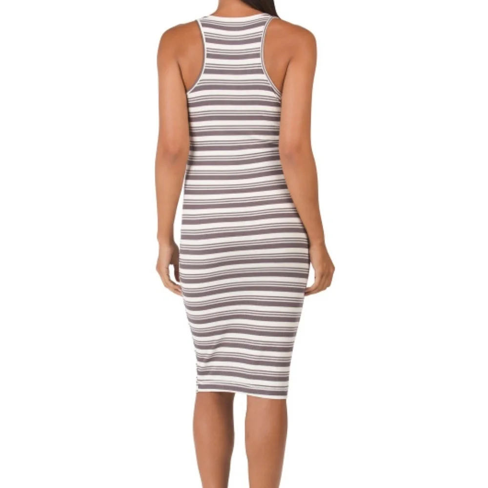 LAUNDRY BY SHELLI SEGAL Striped Button Front V-neck Dress - Picture 2 of 2